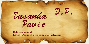 Dušanka Pavić vizit kartica
